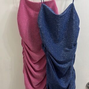 Hoco Sparkly Pink and Blue Mini Dress Bundle